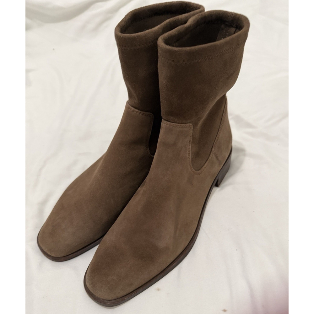 LOUISE et CIE Silko Pull On Ankle Boots Booties Sz. 9M Taupe Brown Suede Leather - Picture 12 of 13